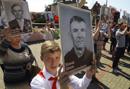 Immortal Regiment march in foreign countries