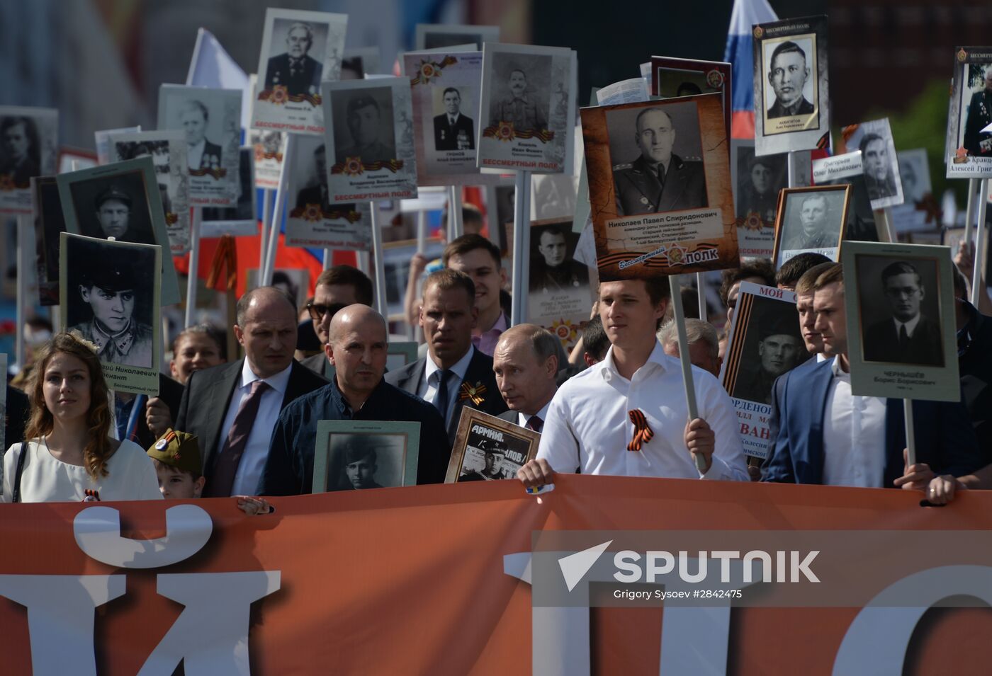 President Vladimir Putin takes part in Immortal Regiment march in Moscow