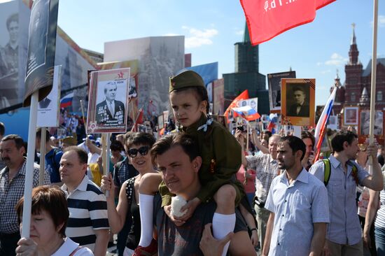 Immortal Regiment march in Moscow
