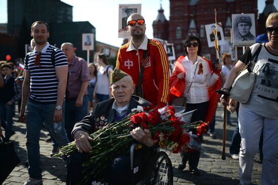 Immortal Regiment march in Moscow