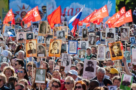Immortal Regiment march in Russian cities