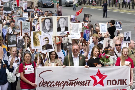 Immortal Regiment march in foreign countries