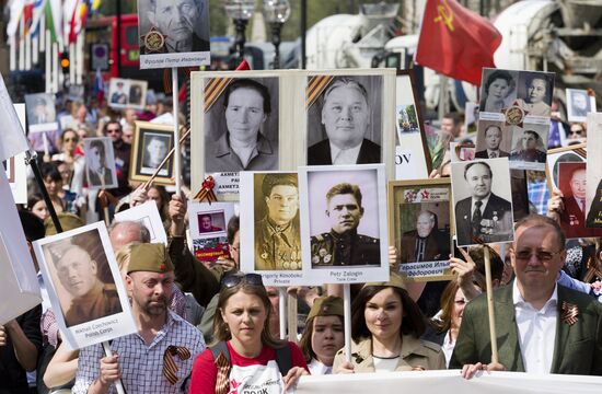 Immortal Regiment march in foreign countries