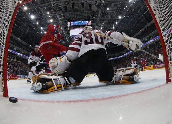 2016 IIHF World Championship. Latvia vs. Russia