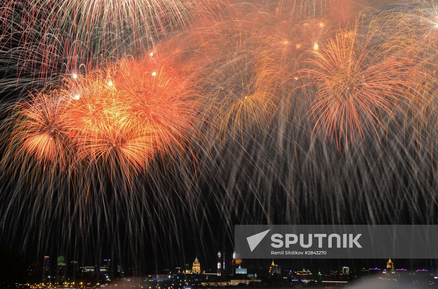 Fireworks display in Moscow to mark 71st anniversary of Victory in 1941-1945 Great Patriotic War
