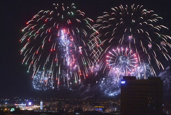 Fireworks display marking the 71st anniversary of Victory Day in Russian cities