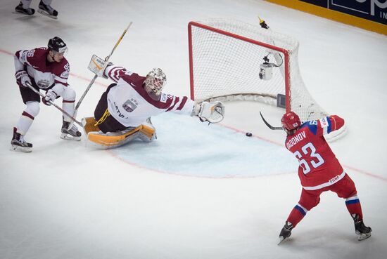 2016 IIHF World Championship. Latvia vs Russia