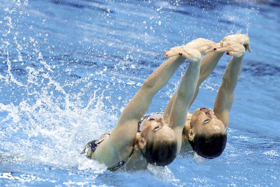 Synchronized swimming at European Aquatics Championships. Day Two