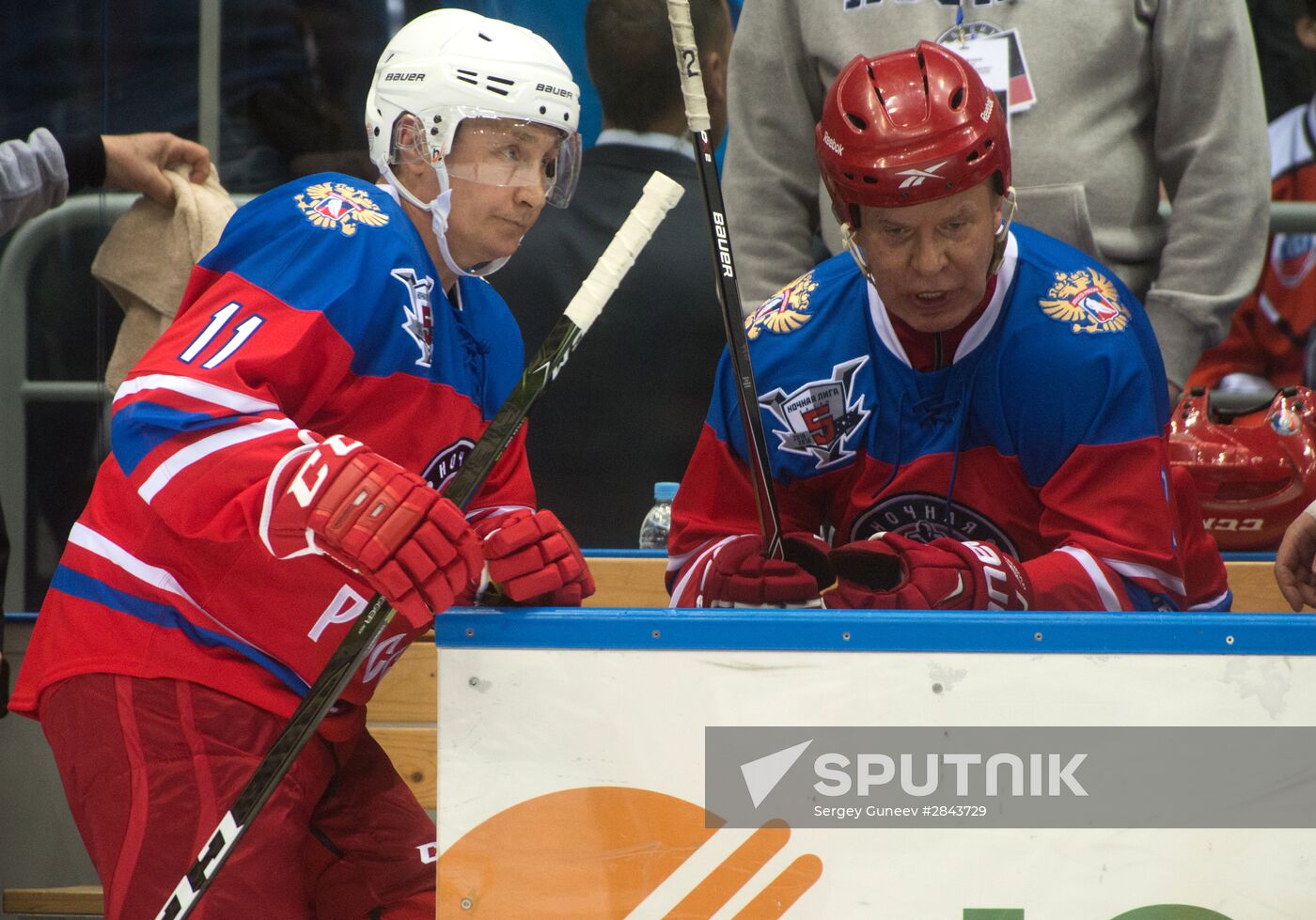 President Vladimir Putin participates in Night Hockey League gala match