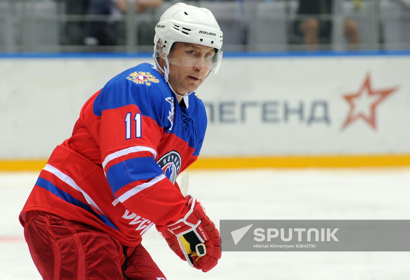 President Vladimir Putin participates in Night Hockey League gala match