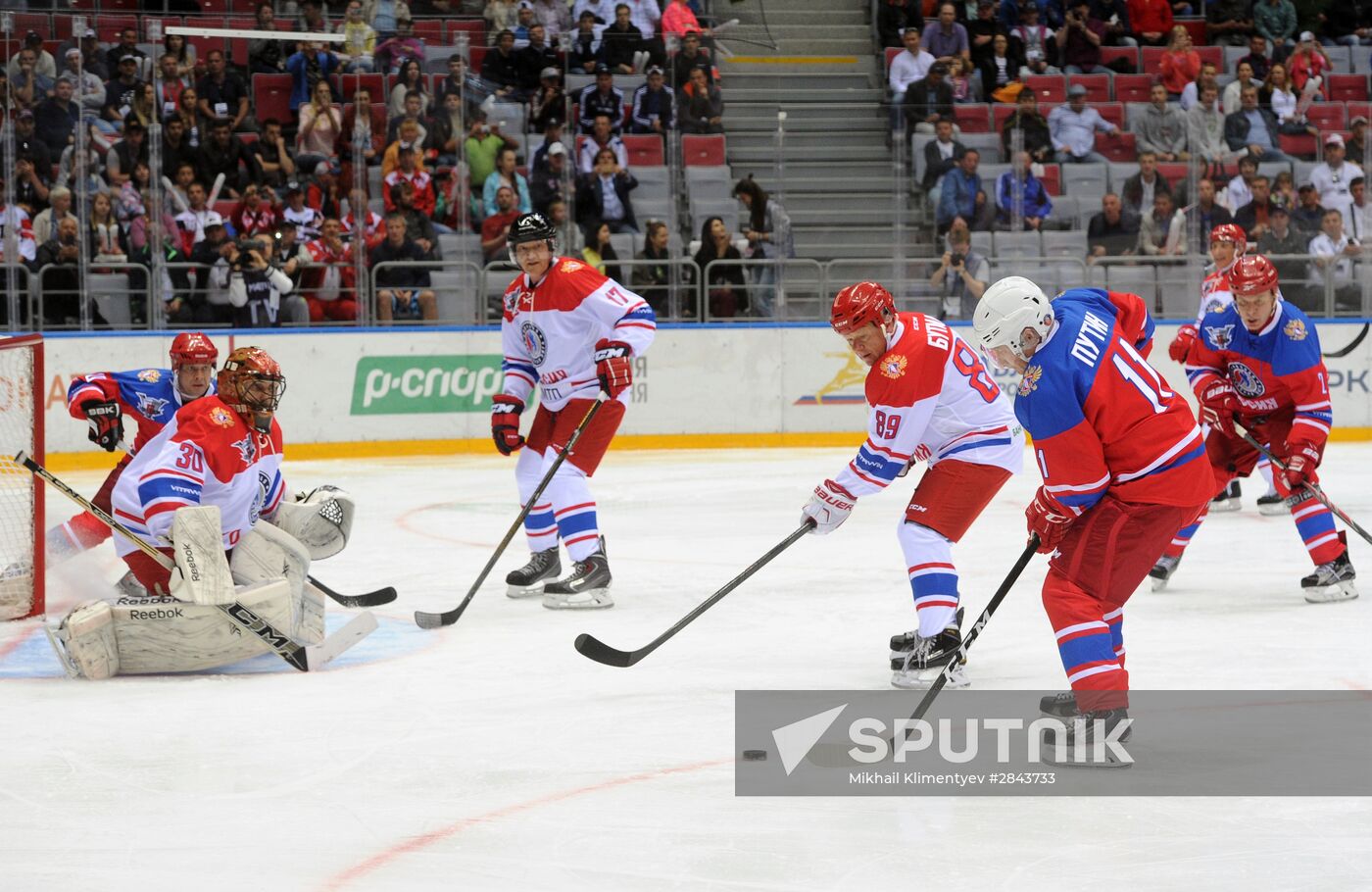 President Vladimir Putin participates in Night Hockey League gala match