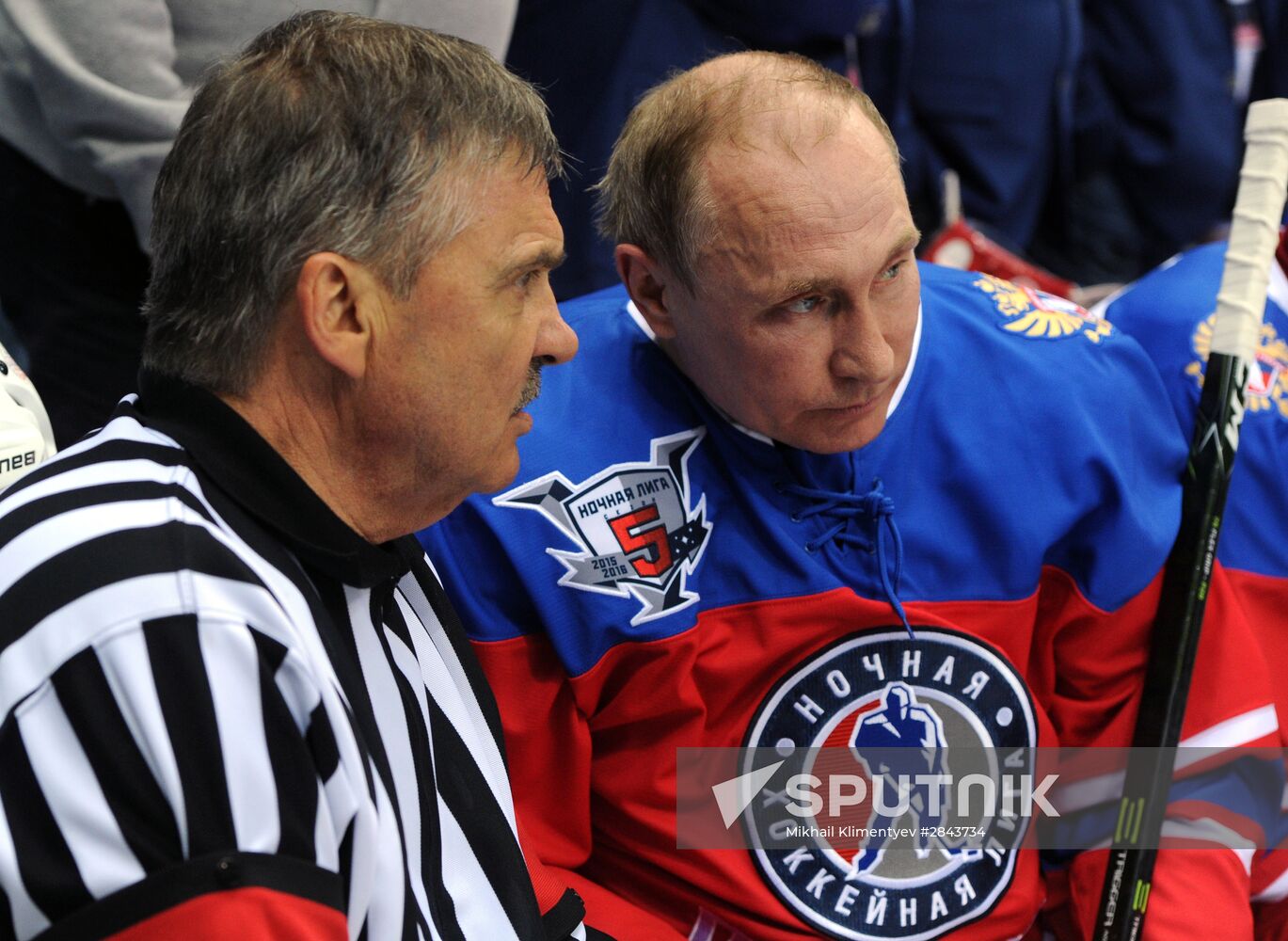 President Vladimir Putin participates in Night Hockey League gala match
