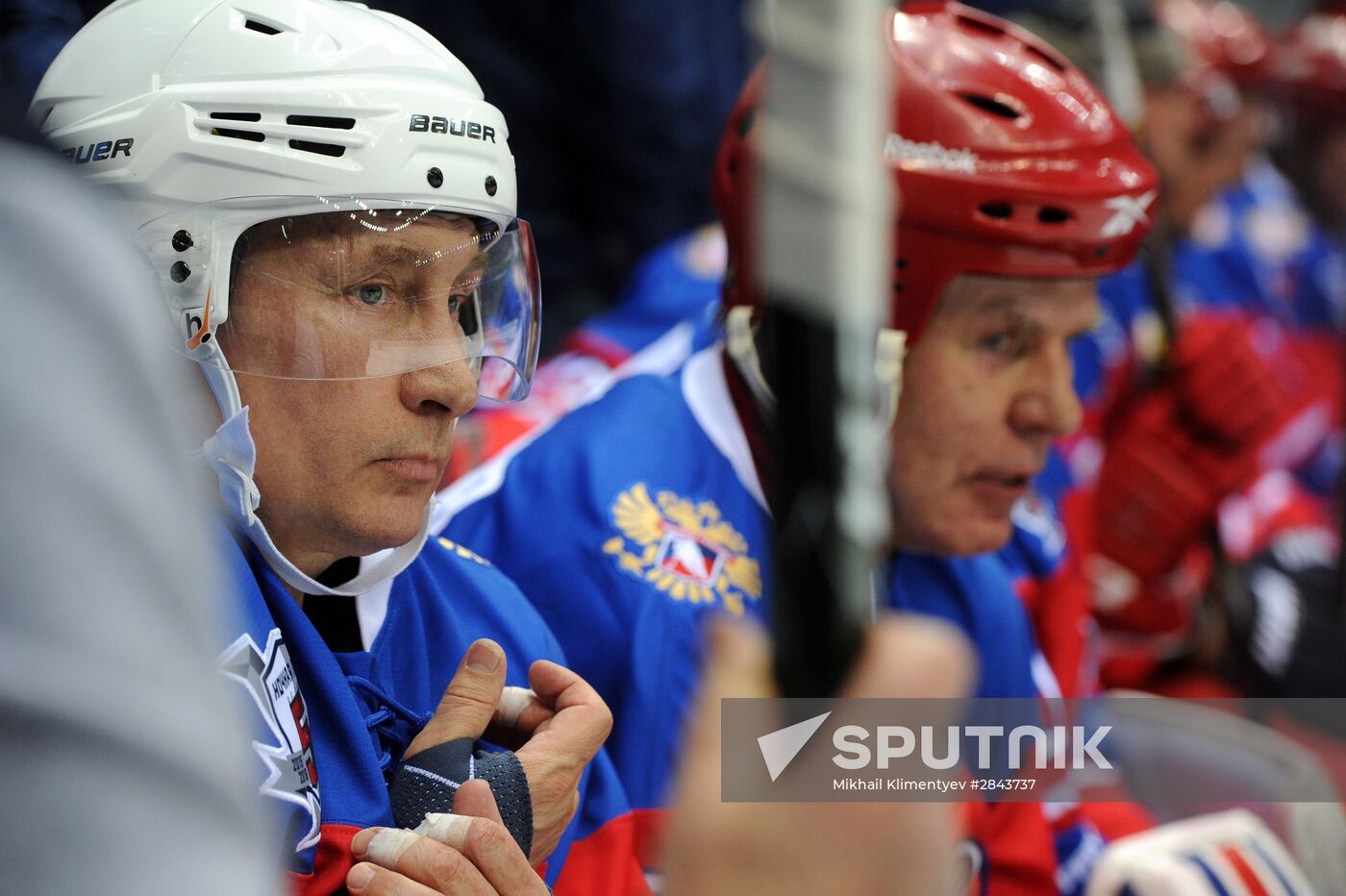 President Vladimir Putin participates in Night Hockey League gala match