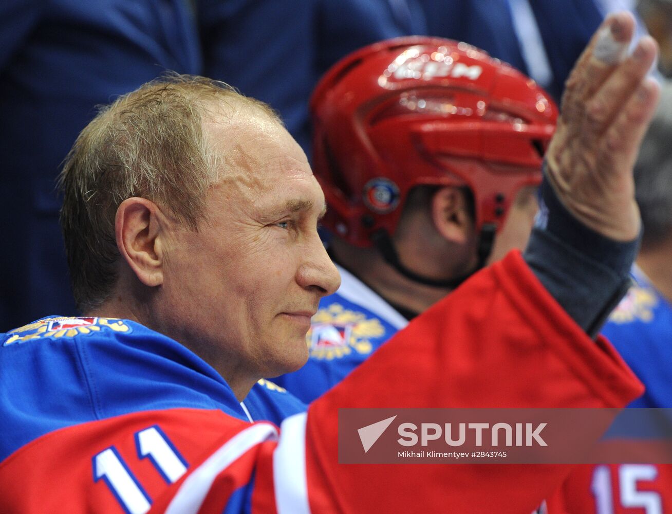 President Vladimir Putin participates in Night Hockey League gala match