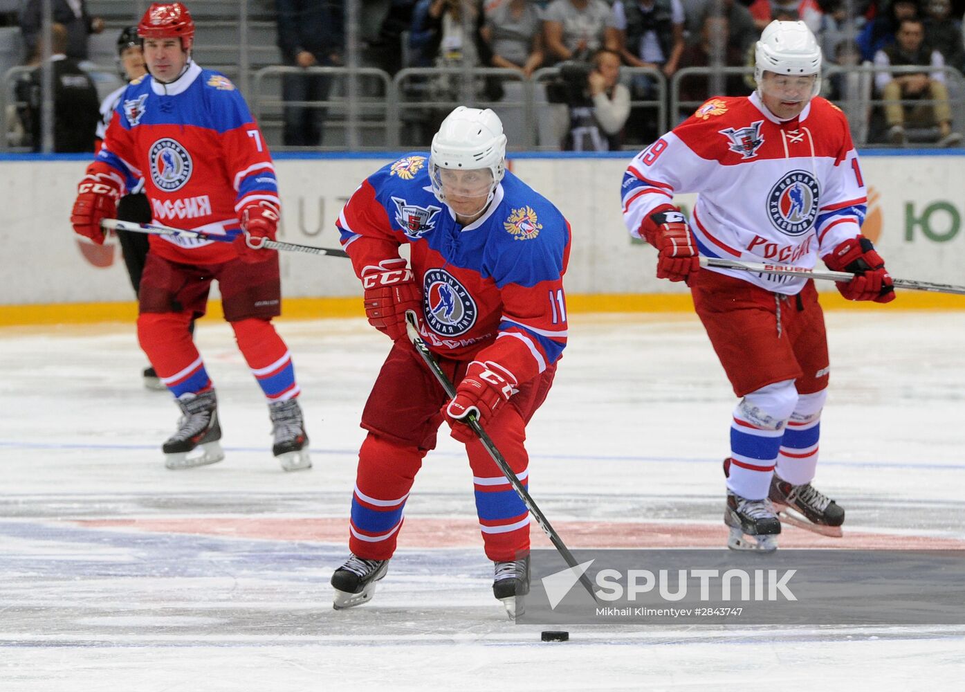 President Vladimir Putin participates in Night Hockey League gala match