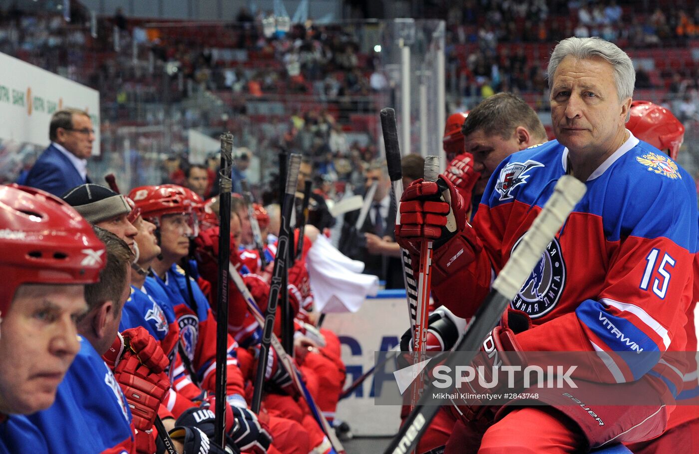 President Vladimir Putin participates in Night Hockey League gala match