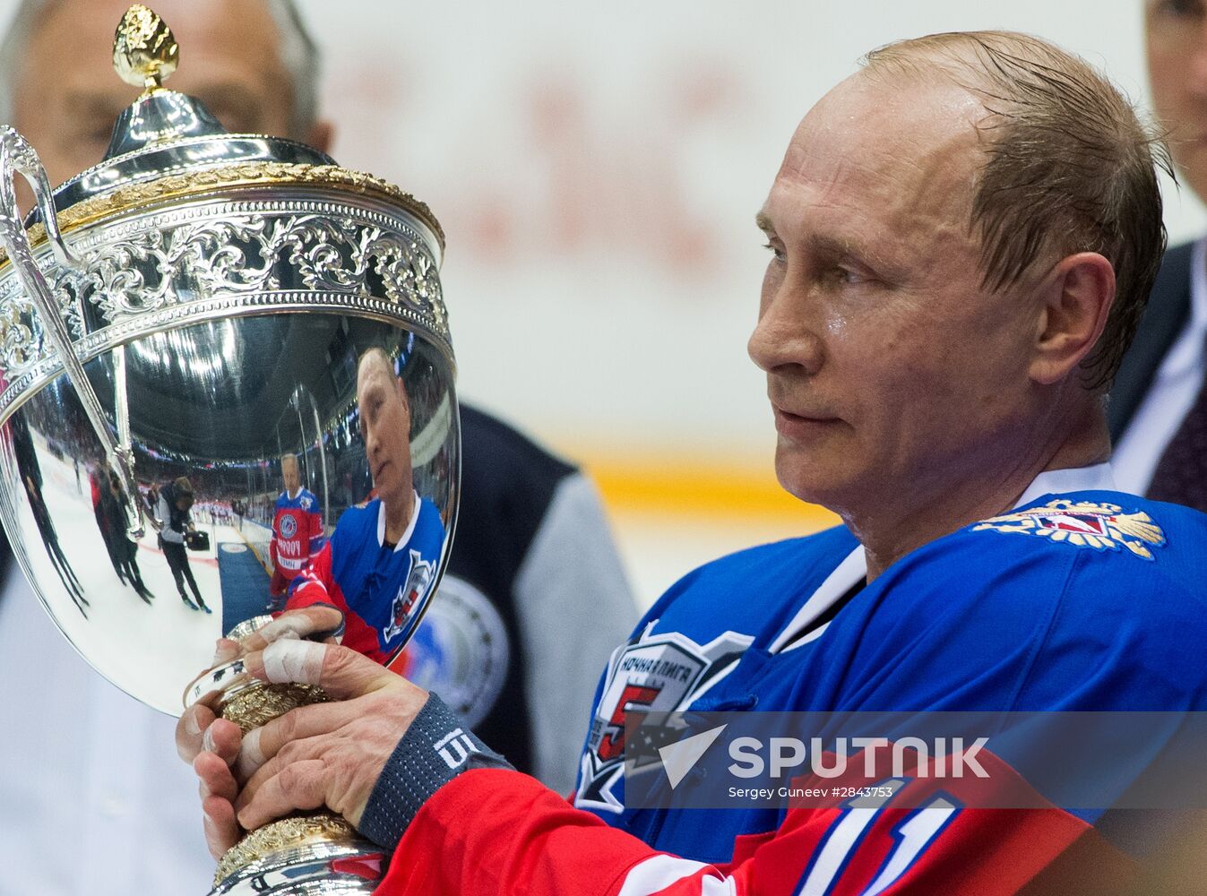 President Vladimir Putin participates in Night Hockey League gala match