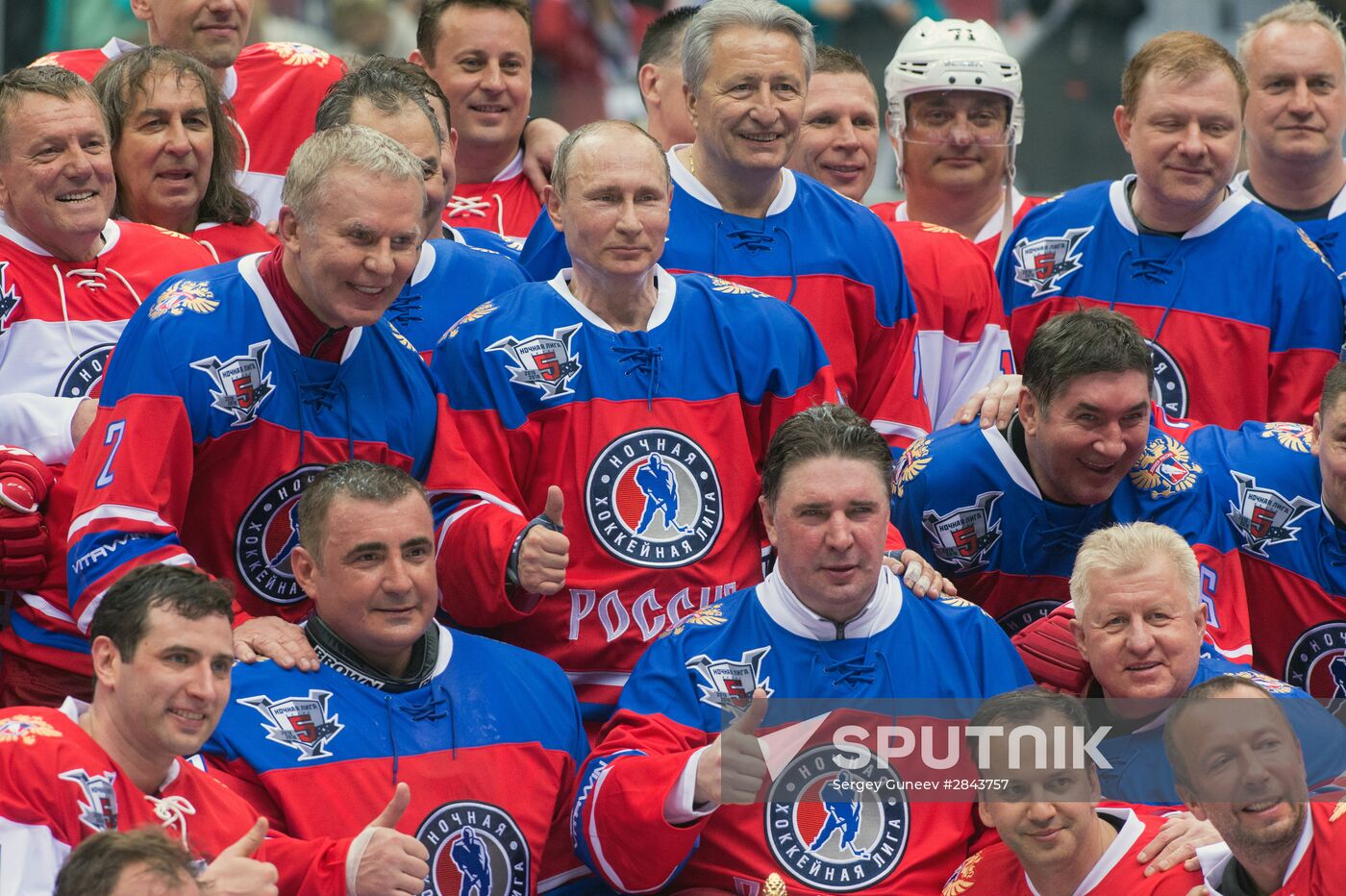 President Vladimir Putin participates in Night Hockey League gala match