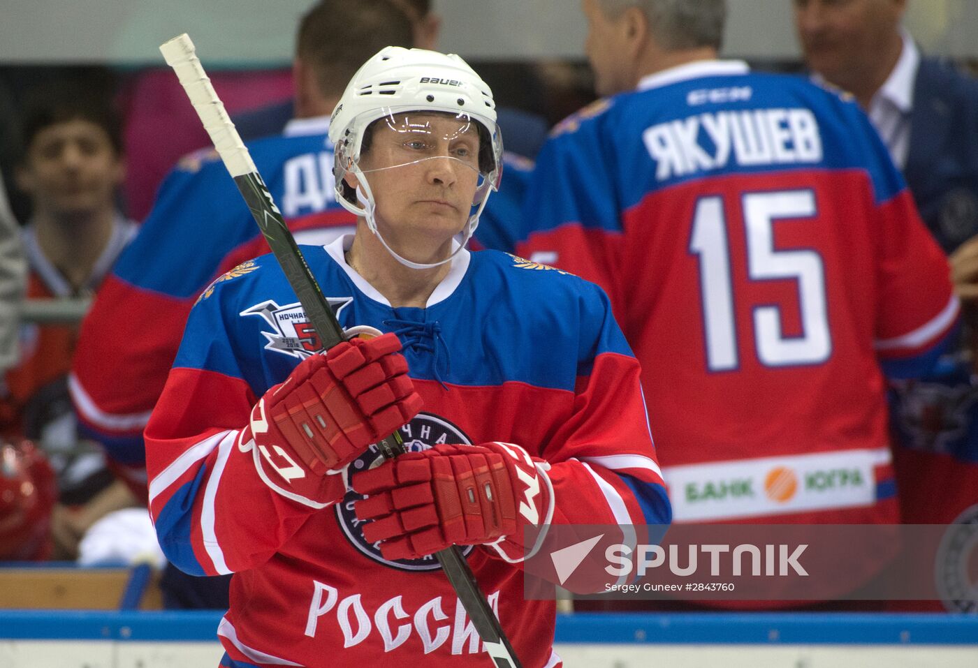 President Vladimir Putin participates in Night Hockey League gala match