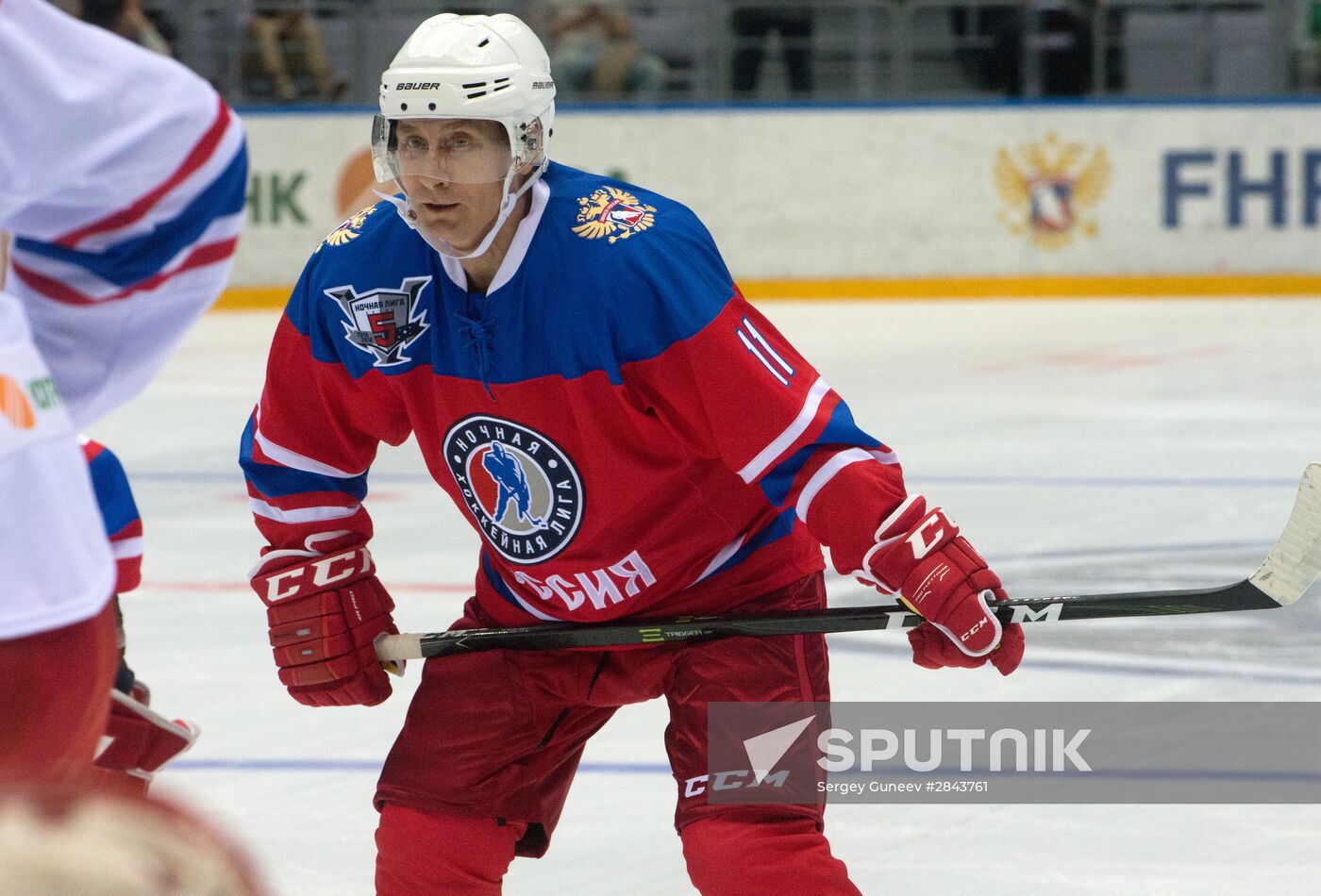 President Vladimir Putin participates in Night Hockey League gala match