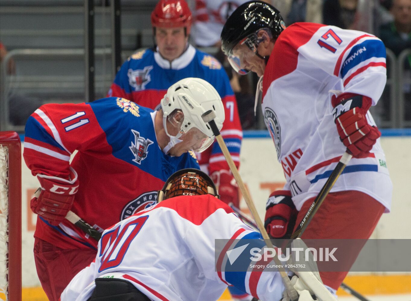 President Vladimir Putin participates in Night Hockey League gala match