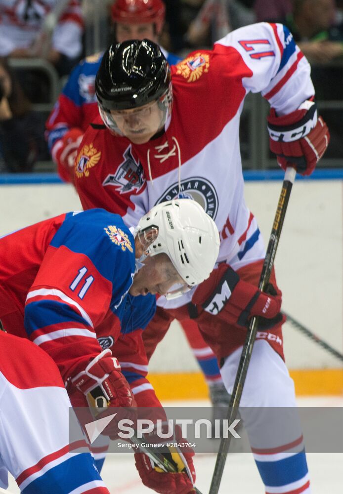 President Vladimir Putin participates in Night Hockey League gala match