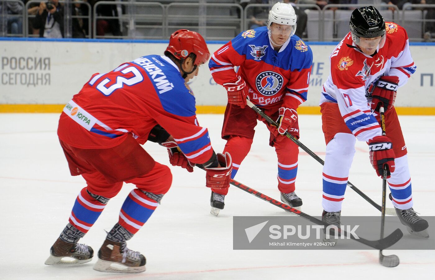 President Vladimir Putin participates in Night Hockey League gala match