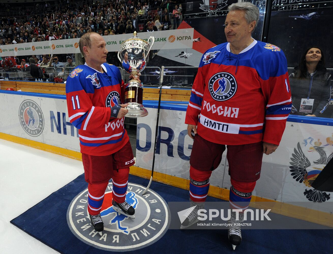 President Vladimir Putin participates in Night Hockey League gala match