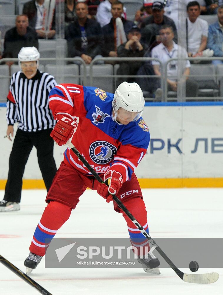 President Vladimir Putin participates in Night Hockey League gala match