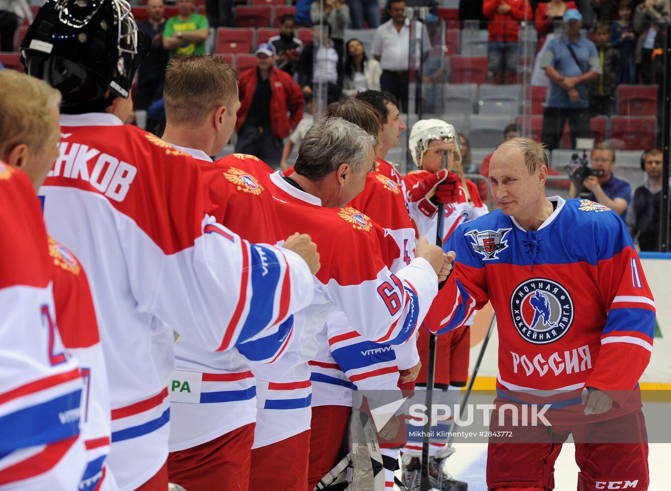 President Vladimir Putin participates in Night Hockey League gala match