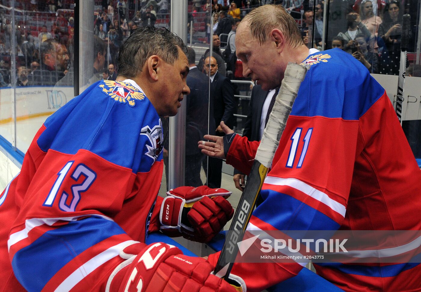 President Vladimir Putin participates in Night Hockey League gala match