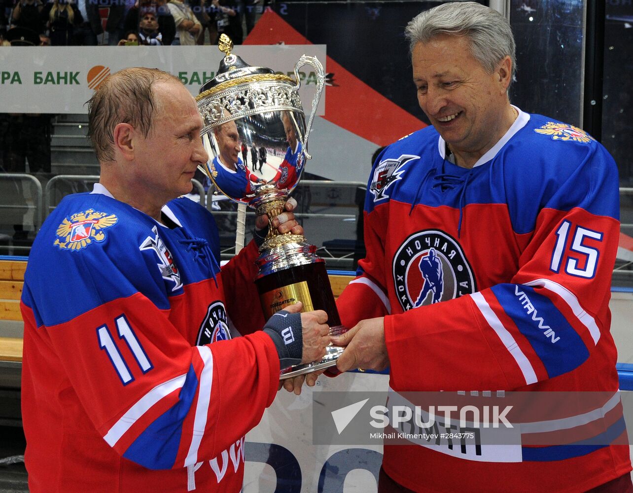 President Vladimir Putin participates in Night Hockey League gala match
