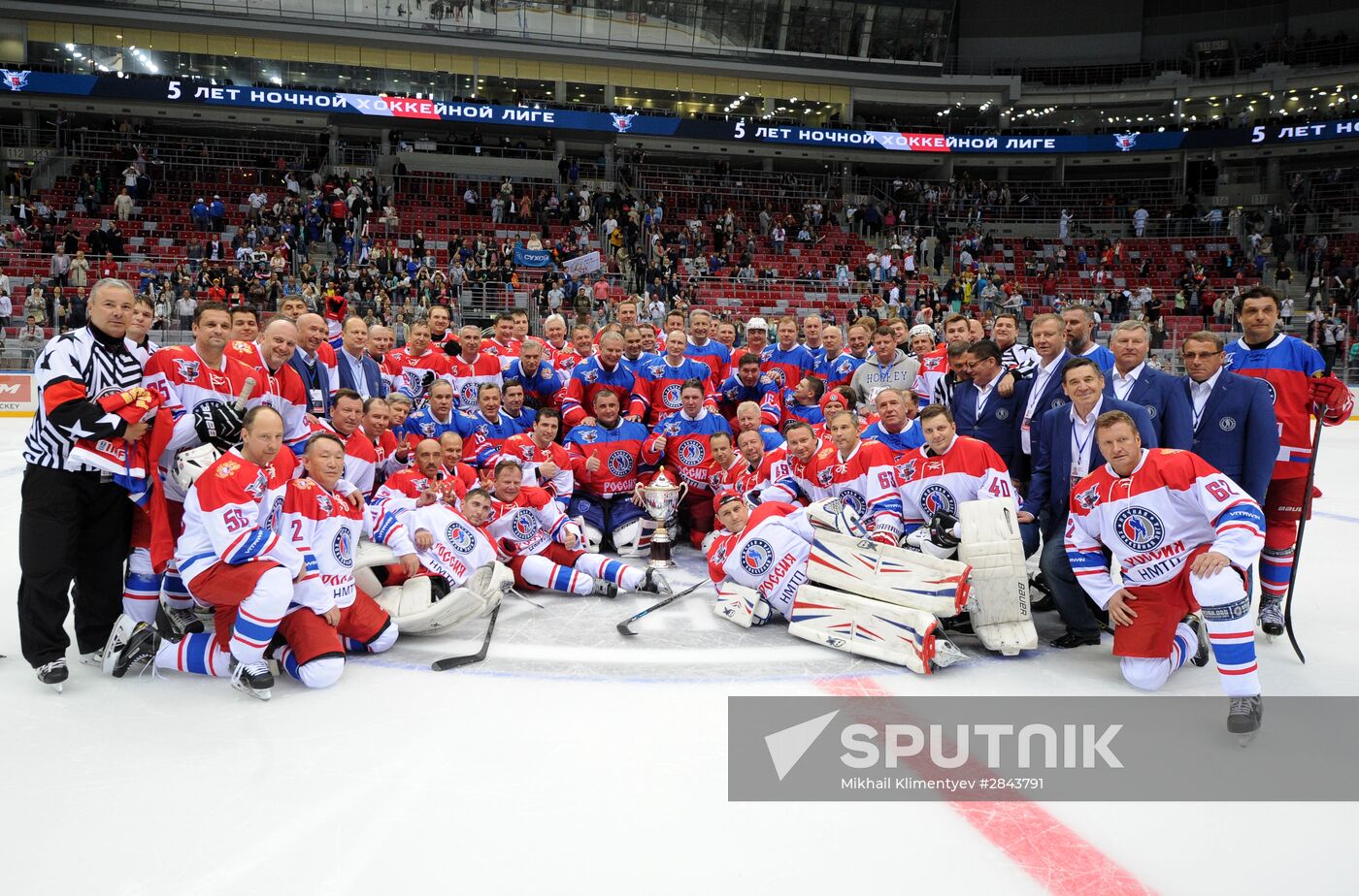 President Vladimir Putin participates in Night Hockey League gala match