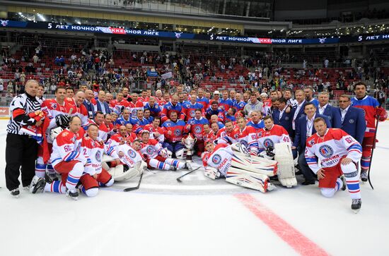 President Vladimir Putin participates in Night Hockey League gala match