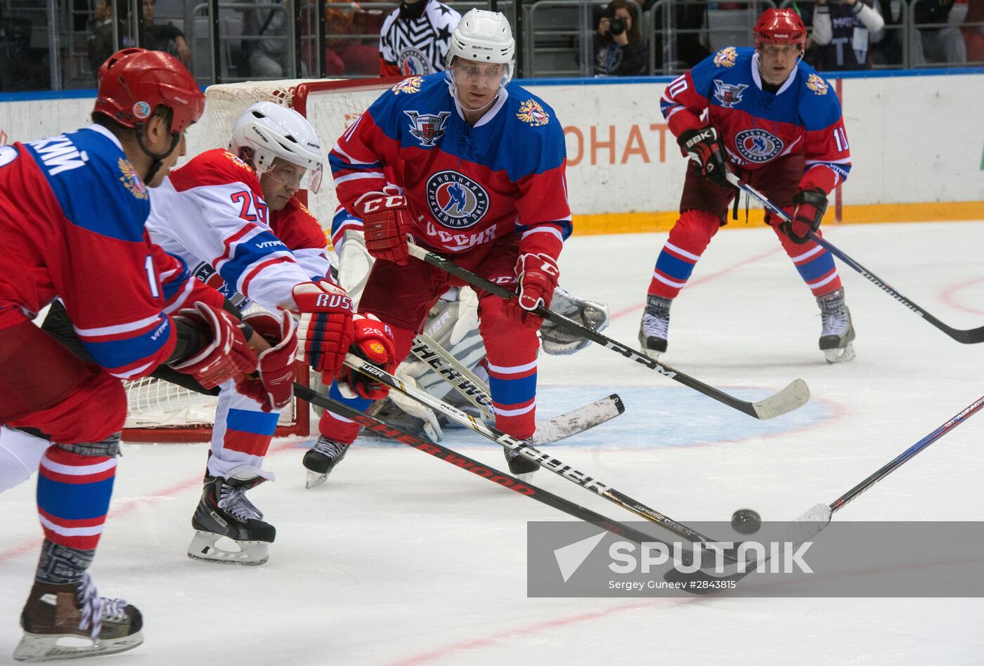 President Vladimir Putin participates in Night Hockey League gala match