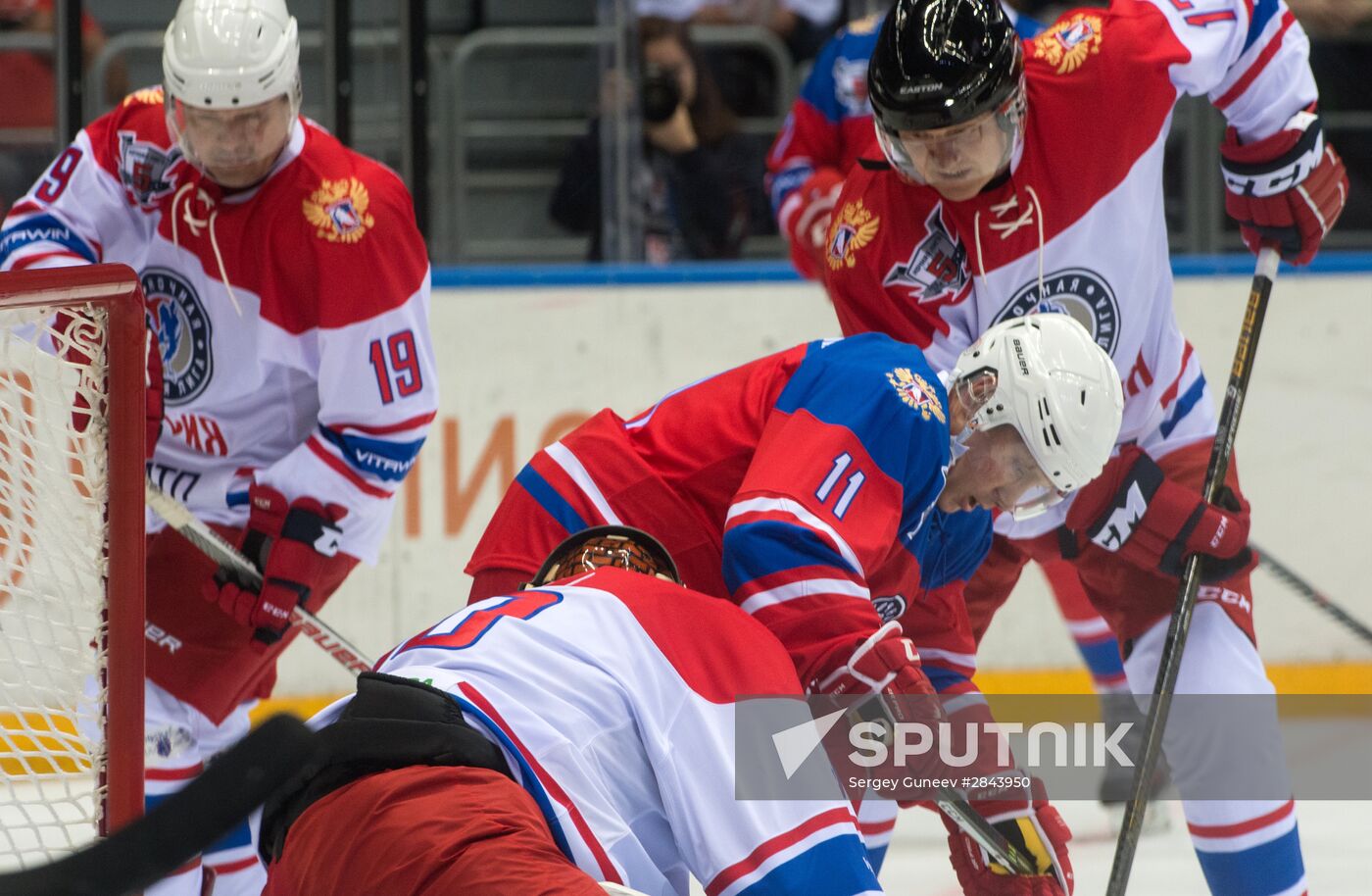 President Vladimir Putin participates in Night Hockey League gala match