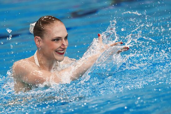 Synchronized swimming at European Aquatics Championships. Day Four