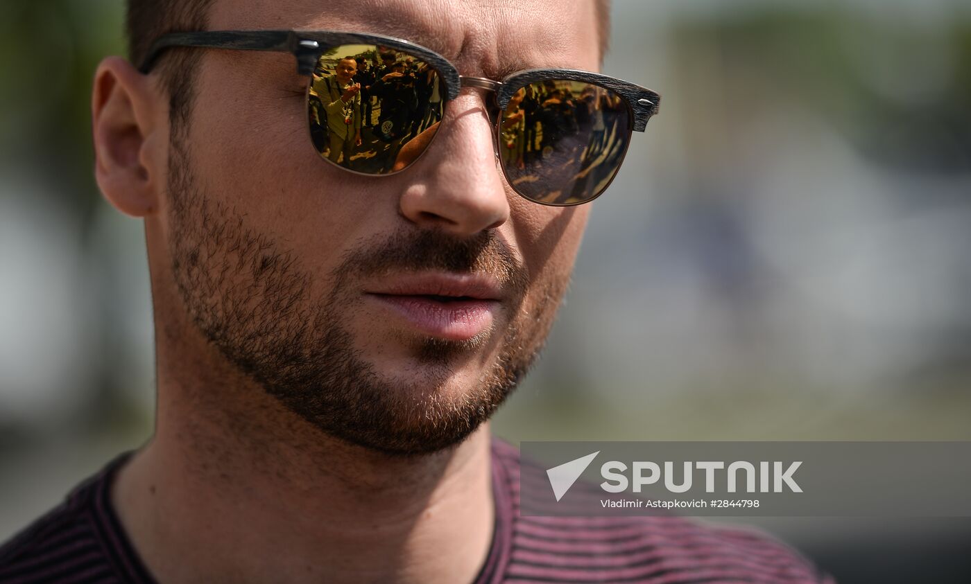 Sergei Lazarev, 2016 Eurovision participant, having stroll about Stockholm