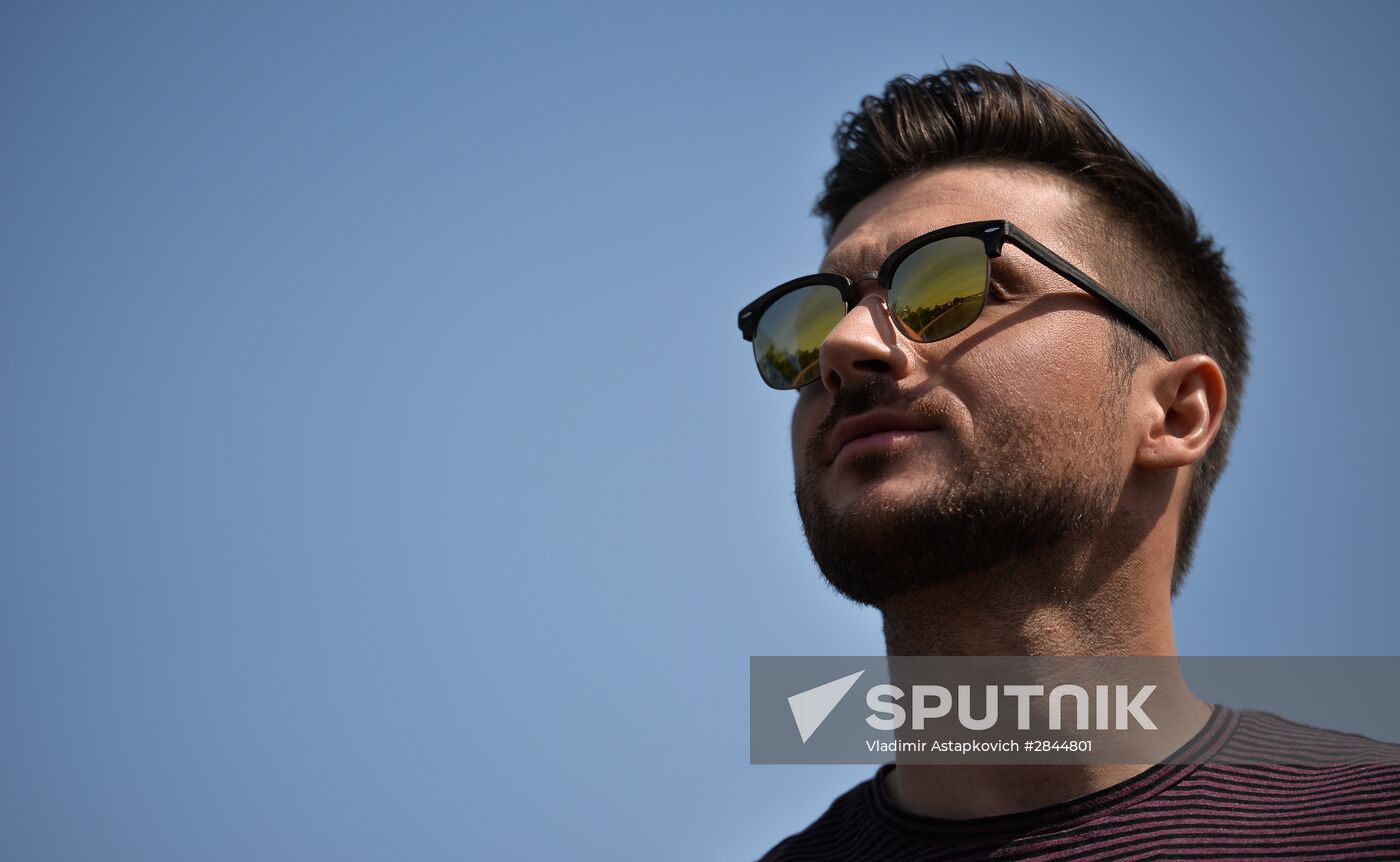 Sergei Lazarev, 2016 Eurovision participant, having stroll about Stockholm