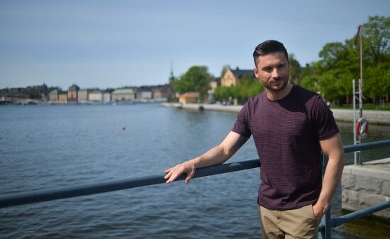 Sergei Lazarev, 2016 Eurovision participant, having stroll about Stockholm