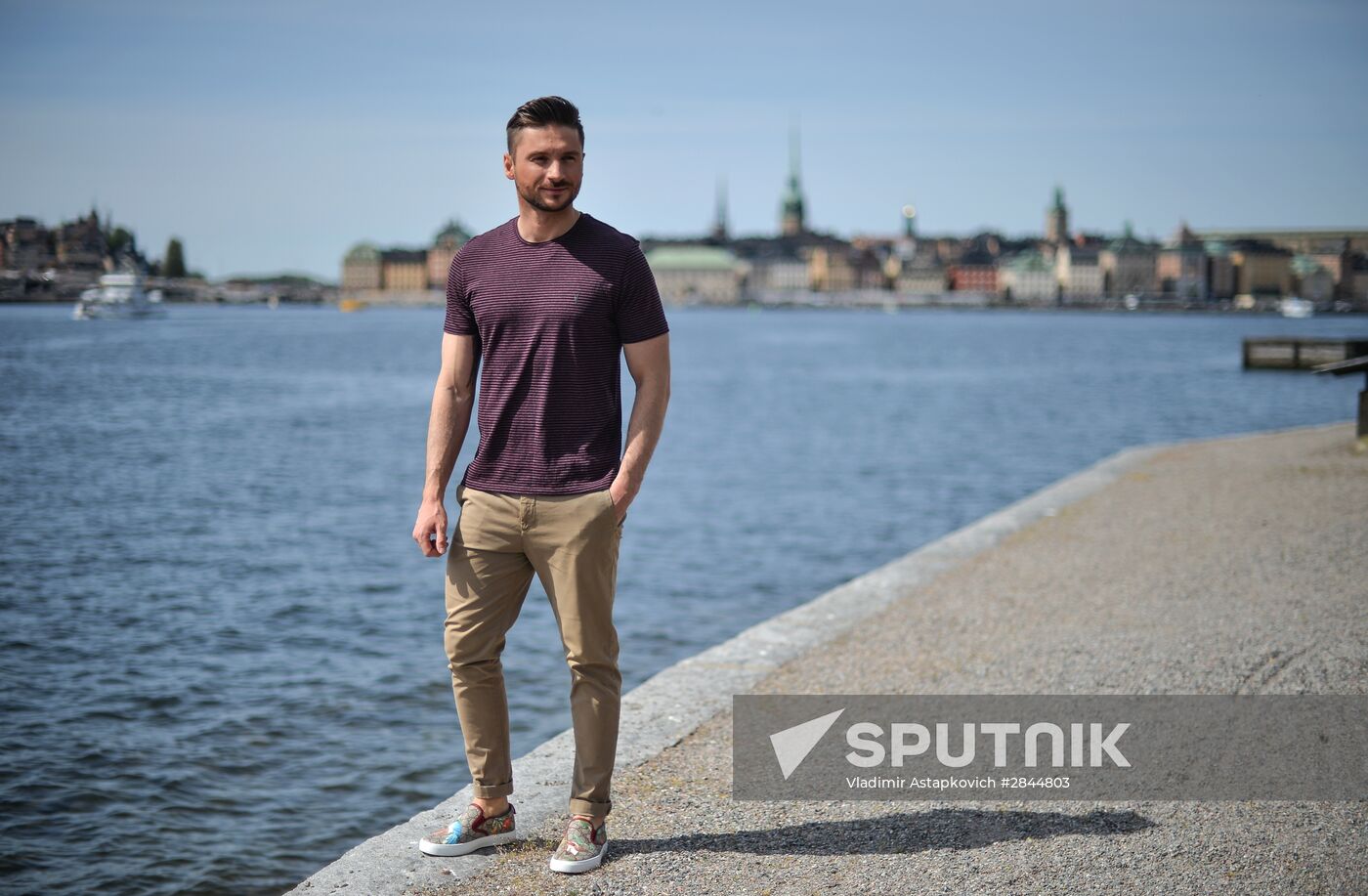 Sergei Lazarev, 2016 Eurovision participant, having stroll about Stockholm