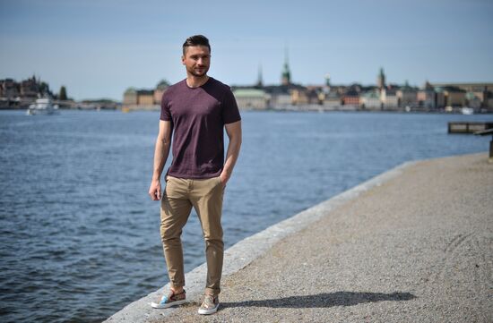 Sergei Lazarev, 2016 Eurovision participant, having stroll about Stockholm
