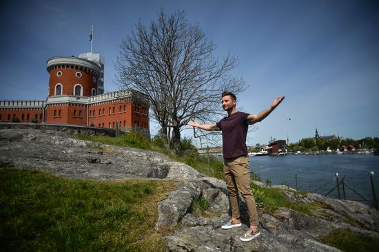 Sergei Lazarev, 2016 Eurovision participant, having stroll about Stockholm