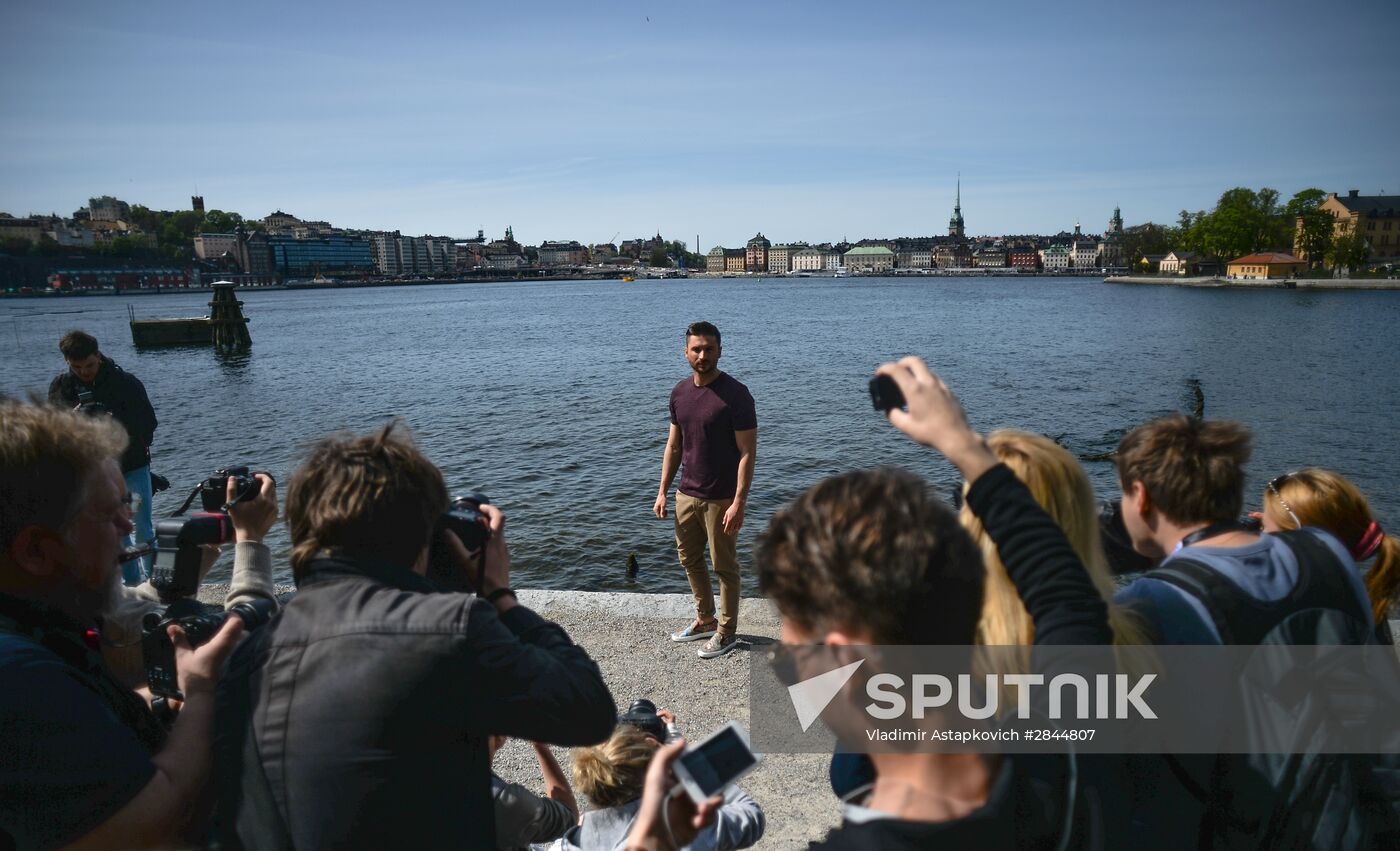 Sergei Lazarev, 2016 Eurovision participant, having stroll about Stockholm