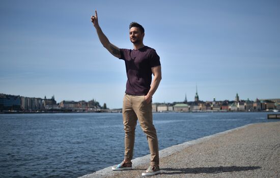Sergei Lazarev, 2016 Eurovision participant, having stroll about Stockholm