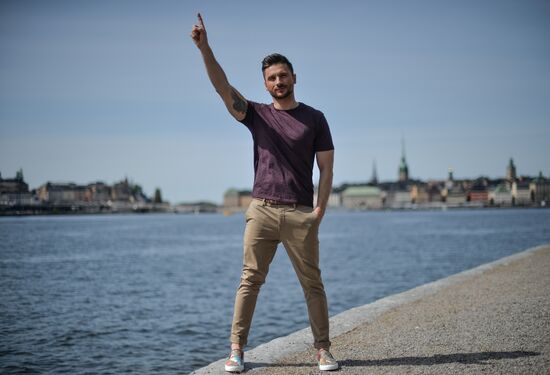 Sergei Lazarev, 2016 Eurovision participant, having stroll about Stockholm