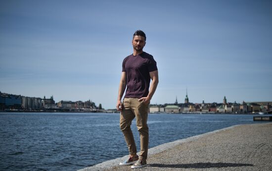 Sergei Lazarev, 2016 Eurovision participant, having stroll about Stockholm