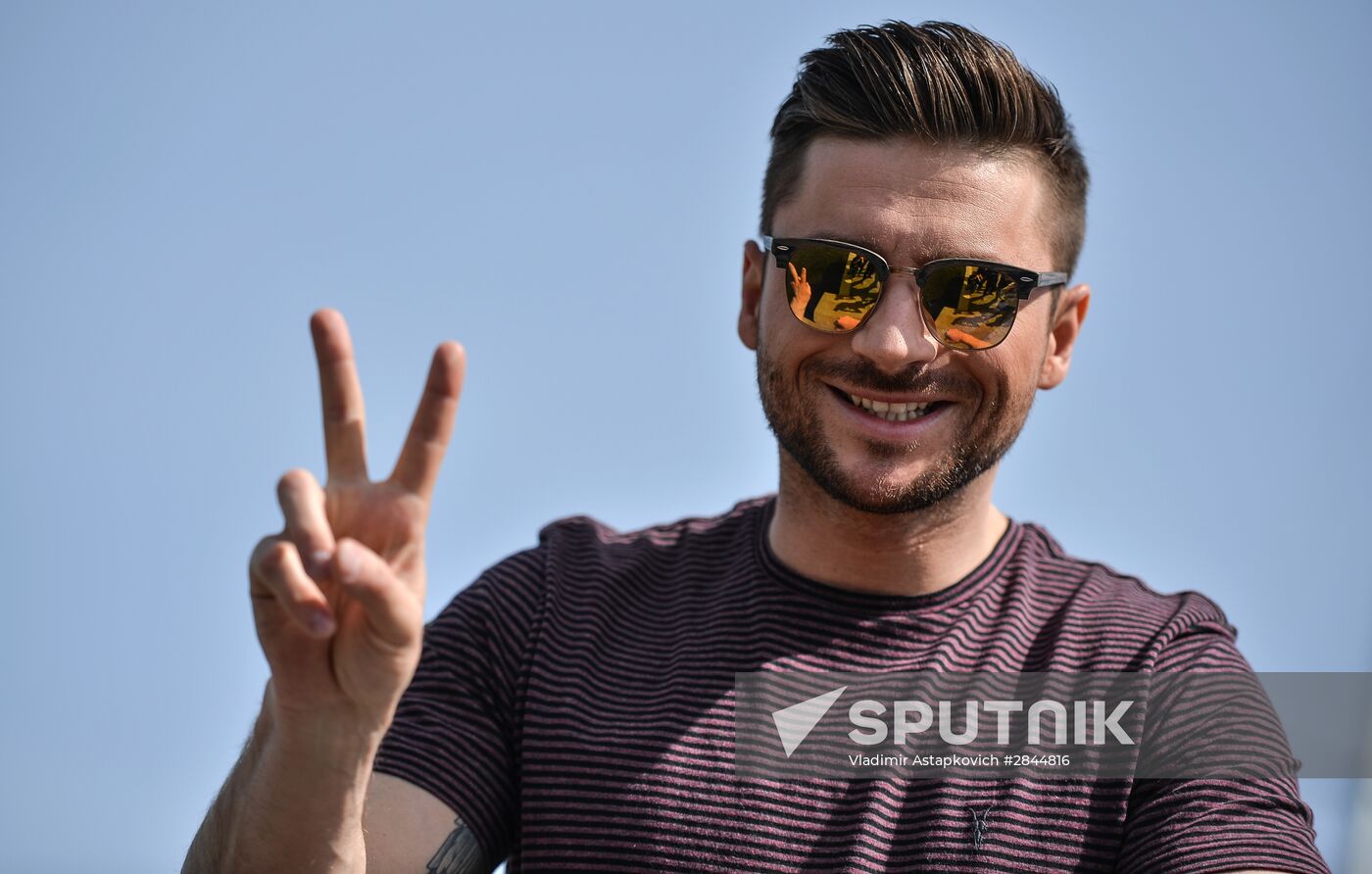 Sergei Lazarev, 2016 Eurovision participant, having stroll about Stockholm
