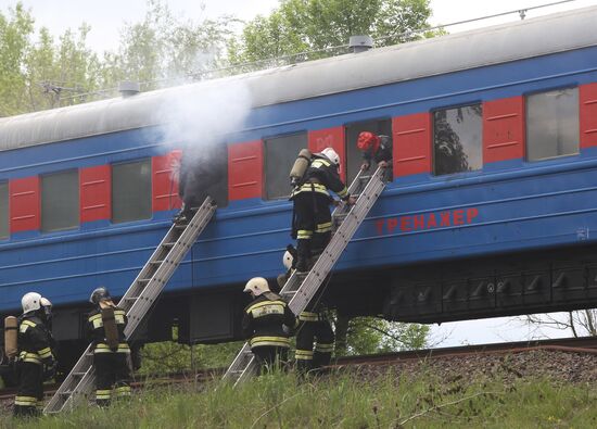Fire extinguishing training in Belgorod region