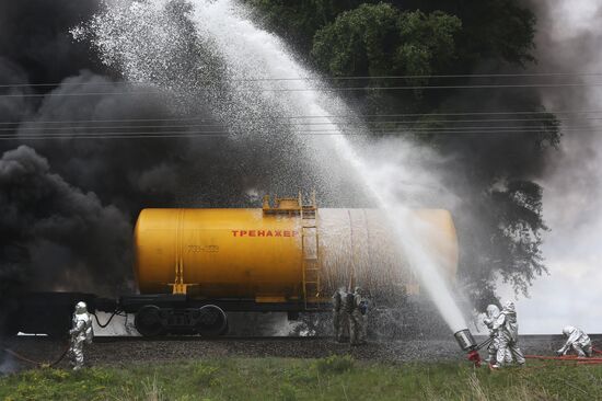 Fire extinguishing training in Belgorod region